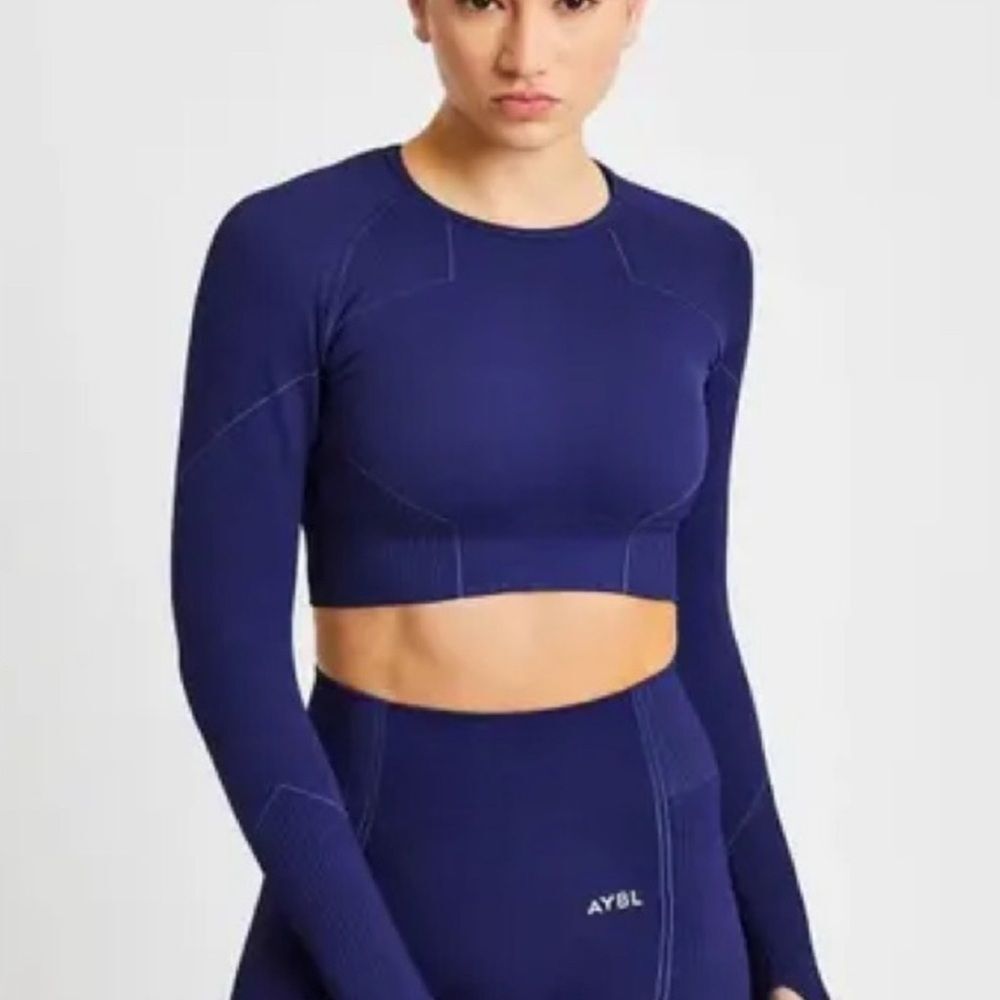 AYBL Reflex‎ Seamless Long Sleeve Crop Royal Blue NWT Large